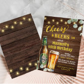 Rustiek Hout Proost & Bieren Volwassen Verjaardag Kaart