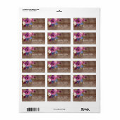 Rustiek hout pruim blauw bloemen retour adres labe etiket (Full Sheet)