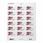 Rustiek hout pruim blauw bloemen retour adres labe etiket (Full Sheet)