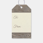 Rustiek Hout Rendier Beige Vrolijk Kerstfeest Cadeaulabel (Achterkant)