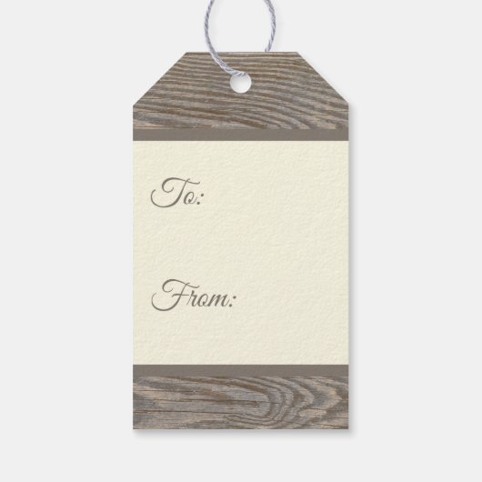 Rustiek Hout Rendier Beige Vrolijk Kerstfeest Cadeaulabel (Achterkant)