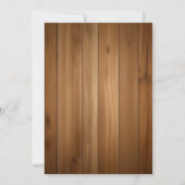 Rustiek hout rode bloemen romantische bruiloft uit kaart (Achterkant)