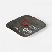 Rustiek Hout Rode Wijn 60e Verjaardagsfeestje Papieren Bordje (Gebogen)