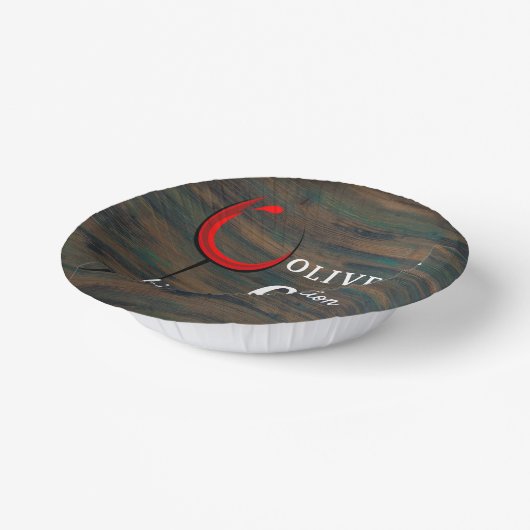 Rustiek Hout Rode Wijn 60e Verjaardagsfeestje Papieren Kommen (Gebogen)