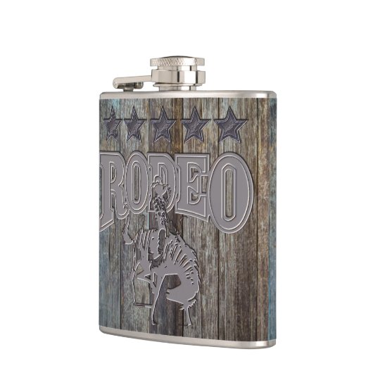 Rustiek Hout Rodeo Cowboy Liquor Flasks Heupfles (Links)