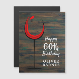 Rustiek Hout Rood Wijnglas 60e Verjaardag