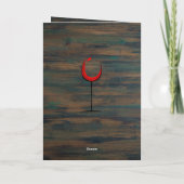 Rustiek Hout Rood Wijnglas 60e Verjaardag Kaart (Achterkant)