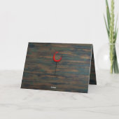 Rustiek Hout Rood Wijnglas 60e Verjaardag Kaart (Achterkant)