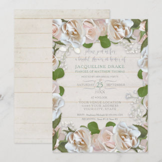 Rustiek Hout Roos Babys Adem Bloemen Vrijgezellenf Kaart