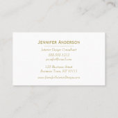 Rustiek Hout  Roos en Gouden Bloemen Visitekaartje (Achterkant)