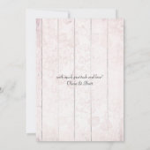 Rustiek Hout Roos Kant Trouwfoto Dank u Bedankkaart (Achterkant)