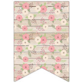 Rustiek Hout Roze Bloemen Baby shower Banner (Eerste vlag)