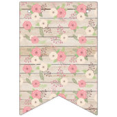 Rustiek Hout Roze Bloemen Baby shower Banner (Derde vlag)