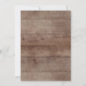 Rustiek Hout Roze Bloemen Bruids Douche Uitnodigin Kaart (Achterkant)