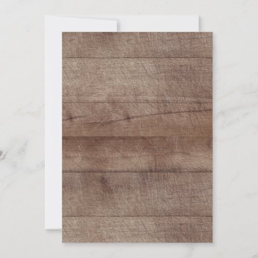 Rustiek Hout Roze Bloemen Bruids Douche Uitnodigin Kaart (Achterkant)