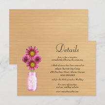 Rustiek Hout Roze Bloemen Mason Jar Bruiloft Detai