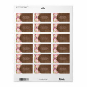 Rustiek Hout Roze Bloemen Retouradres Label (Full Sheet)