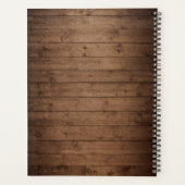 Rustiek hout roze bloemensnijllichten kanten bruil planner (Achterkant)