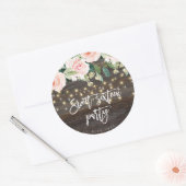 Rustiek hout roze bloemenzoet 16 sticker (Envelop)
