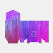 Rustiek Hout Roze en Paarse Lila Gepersonaliseerd Bedankdoosjes (Uitgevouwen)