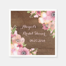 Rustiek Hout Roze Waterverf Vrijgezellenfeest serv