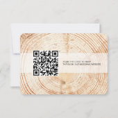 Rustiek Hout RSVP gereserveerde Zitplaatsen QR cod Kaartje (Achterkant)