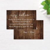 Rustiek Hout & Script Bruiloft RSVP Online Inserts Visitekaartjes (Bureau)
