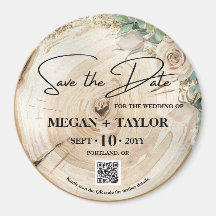 Rustiek Hout Sla de datum op Geen Foto QR Code