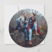 Rustiek Hout Slice Fotobruiloft Save The Date (Achterkant)