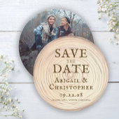 Rustiek Hout Slice Fotobruiloft Save The Date