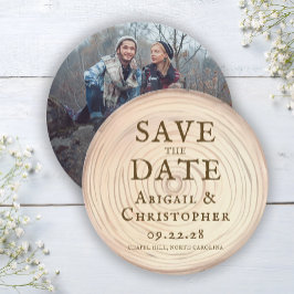 Rustiek Hout Slice Fotobruiloft Save The Date