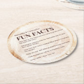 Rustiek Hout Snijd plak leuke feitenlijst Custom W Ronde Kartonnen Onderzetter (Gebogen)