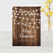 Rustiek Hout Sprookje Licht Familienaam Vakantiefo Kaart (Gele Bloem)