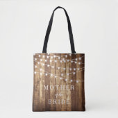 Rustiek Hout & Sprookjesverlichting Custom Bruids  Tote Bag (Voorkant)