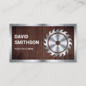 Rustiek Hout Staal Cirkelzaag Handyman Carpenter Visitekaartje (Voorkant)