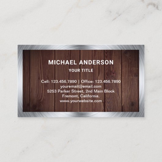 Rustiek Hout Staal Hand Vliegtuig Handyman Carpent Visitekaartje (Achterkant)