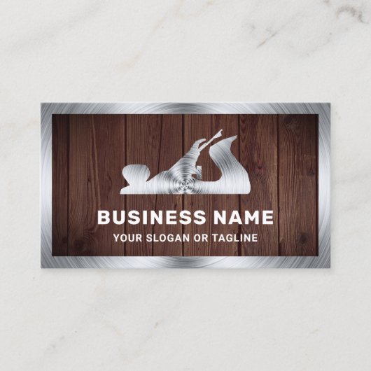 Rustiek Hout Staal Hand Vliegtuig Handyman Carpent Visitekaartje (Voorkant)