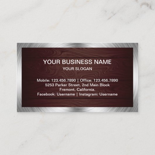 Rustiek Hout Staal Huishoudelijke Toestellen Repar Visitekaartje (Achterkant)