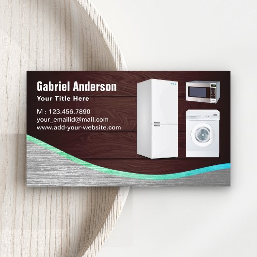 Rustiek Hout Staal Huishoudelijke Toestellen Repar Visitekaartje