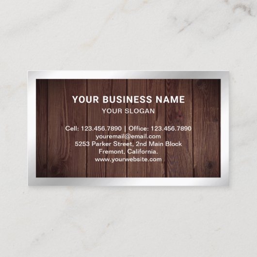 Rustiek Hout Staal Rooftop Zonnepanelen Visitekaartje (Achterkant)