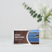 Rustiek Hout Staal Rooftop Zonnepanelen Visitekaartje (Staand voorkant)