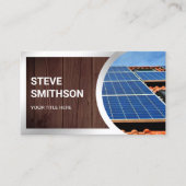 Rustiek Hout Staal Rooftop Zonnepanelen Visitekaartje (Voorkant)