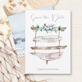 Rustiek hout strand teken Waterverf Floral Save The Date