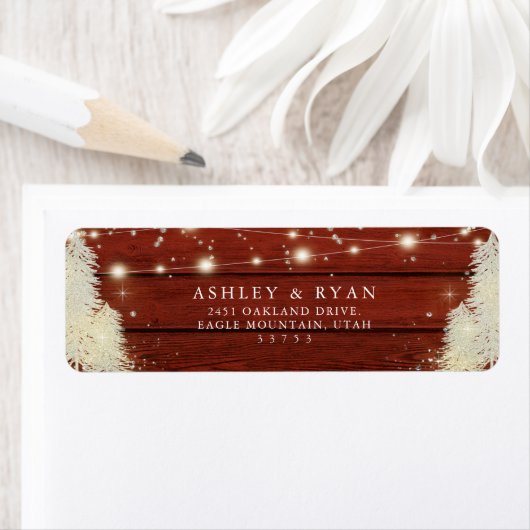 Rustiek hout | Strijklichten | Bomen Bruiloft Etiket (Insitu)