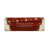 Rustiek hout | Strijklichten | Bomen Bruiloft Etiket (Voorkant)