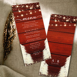 Rustiek hout | Strijklichten | Bomen Bruiloft Menu