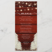 Rustiek hout | Strijklichten | Bomen Bruiloft Menu (Voorkant)