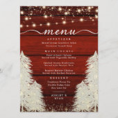 Rustiek hout | Strijklichten | Bomen Bruiloft Menu (Voorkant)