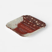 Rustiek hout | Strijklichten | Bomen Bruiloft Papieren Bordje (Gebogen)