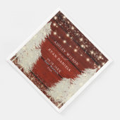 Rustiek hout | Strijklichten | Bomen Bruiloft Servet (Hoek)